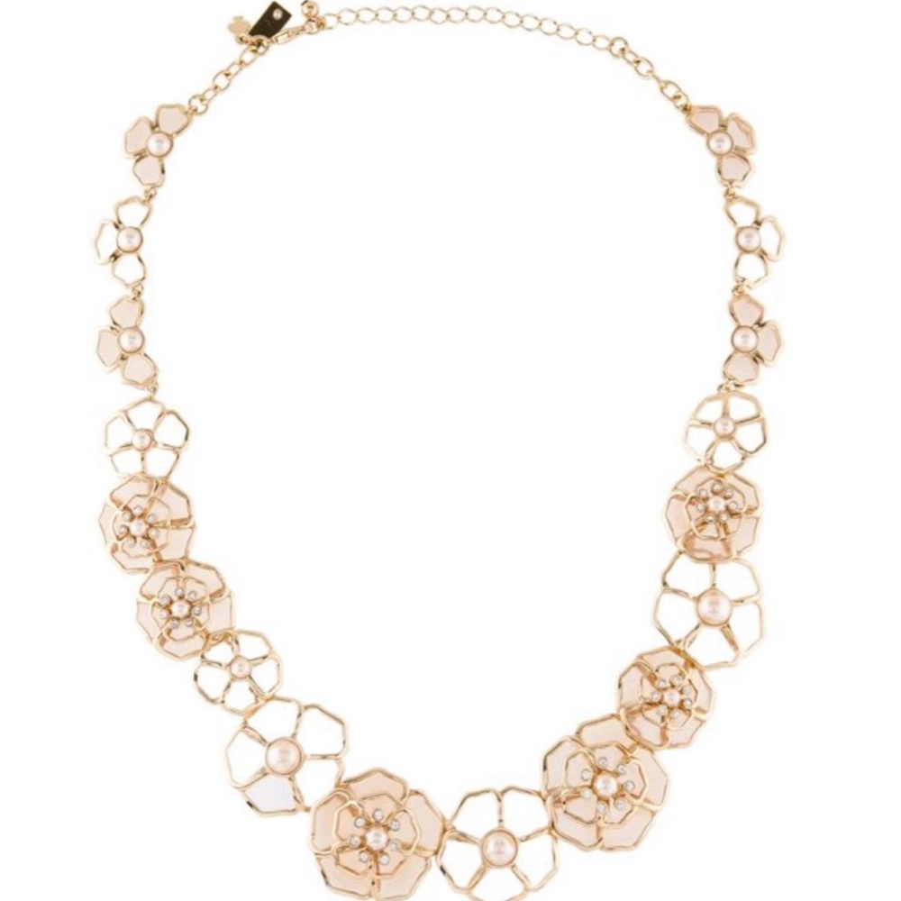 $198 Kate Spade sunset blossom necklace gold